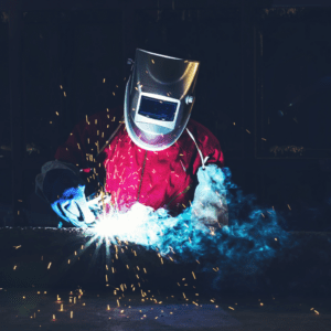 Pokrętła w masce spawalniczej