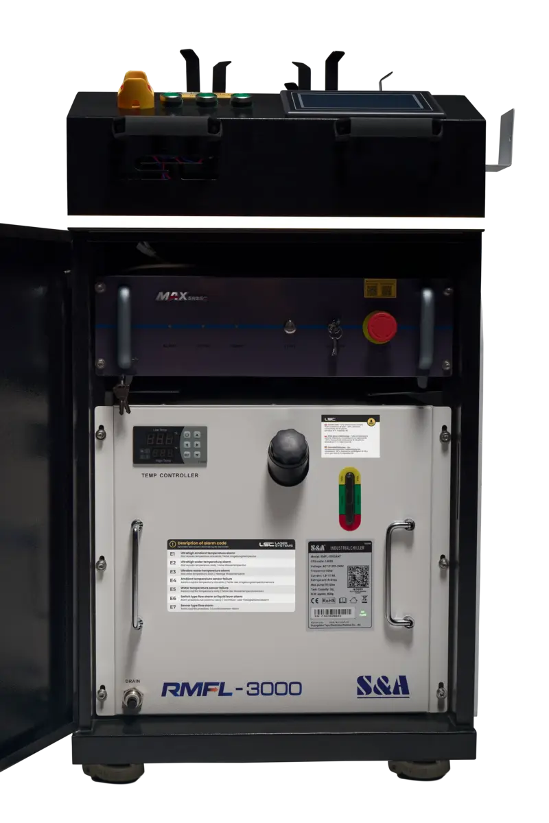 LSC PowerPulse pulsacyjna czyszczarka laserowa - sysyem chłodzenia cieczom